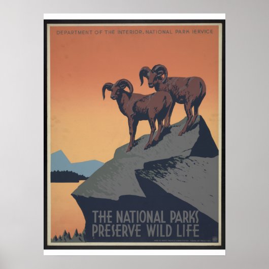  Poster van de Nationale Parken van WPA Circa 1940 (Voorkant)