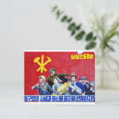 Poster van de Noord-Koreaanse Communistische Parti Briefkaart (Staand voorkant)