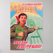 Poster van de Noord-Koreaanse propaganda - (Voorkant)