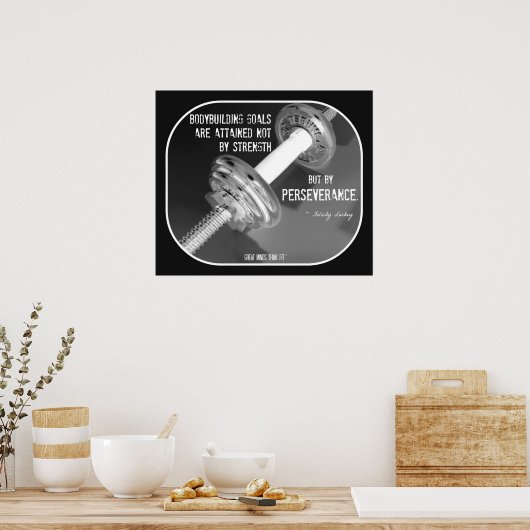 Poster van de odybuilding met Citaat 006 (Keuken)