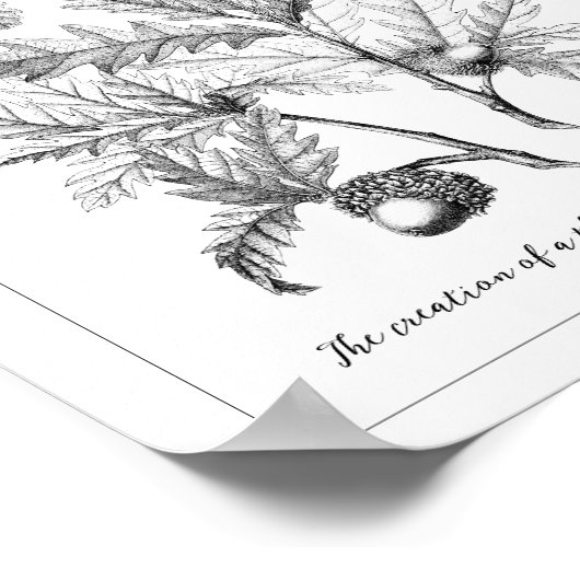 Poster van de offerte van eikenbladeren en eikels (Hoek)