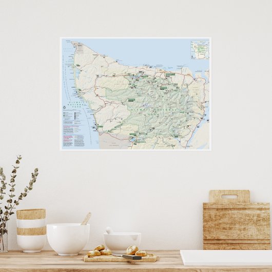 Poster van de Olympische kaart (Keuken)