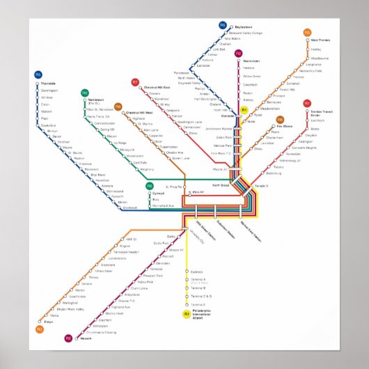 Poster van de onderweg Philadelphia (Voorkant)