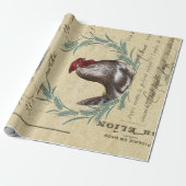 Poster van de ontkoppeling van de pluimveehouderij cadeaupapier (Uitgerold)