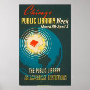 Poster van de Openbare Bibliotheek van Chicago