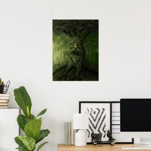 poster van de oude boomfantasie (Thuiskantoor)