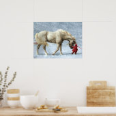 Poster van de Paarden en Girl Winter (Keuken)