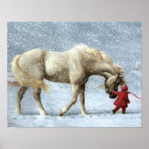 Poster van de Paarden en Girl Winter