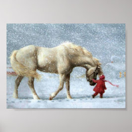 Poster van de Paarden en Girl Winter
