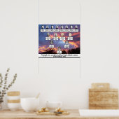 Poster van de Paarse Sunset Photo Quote Family Tre (Keuken)