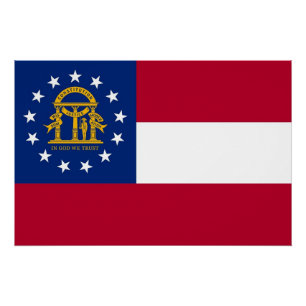 Poster van de patriottische muur met vlag van Geor