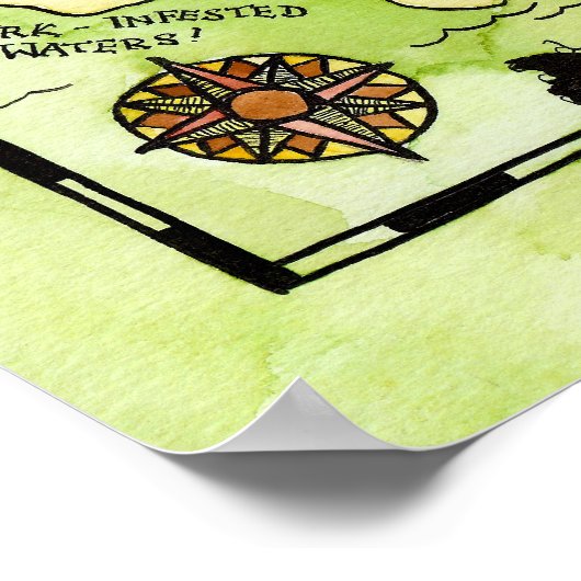 Poster van de Pirate Treasure Map van het eiland R (Hoek)