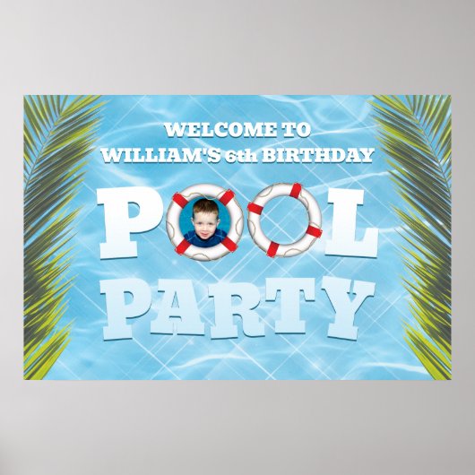 Poster van de poolpartij - Kinderen van Birthday D (Voorkant)