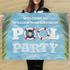 Poster van de poolpartij - Kinderen van Birthday D