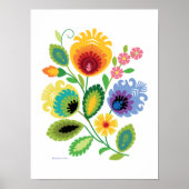 Poster van de Poolse Folk Art Yellow Flower (Voorkant)