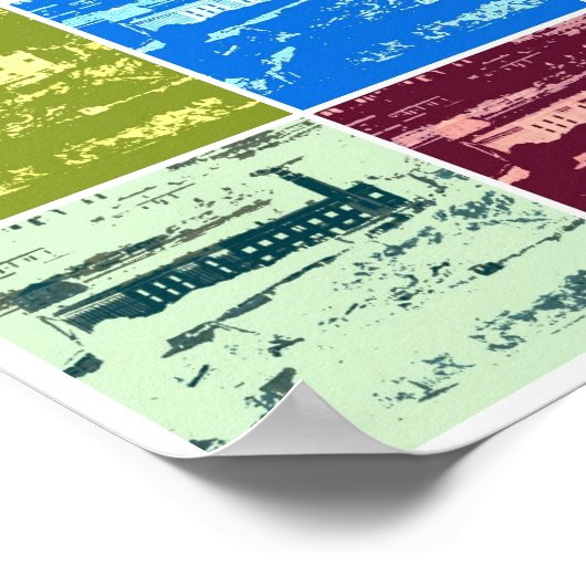 Poster van de Pop van Alcatraz en Golden Gate Brid (Hoek)