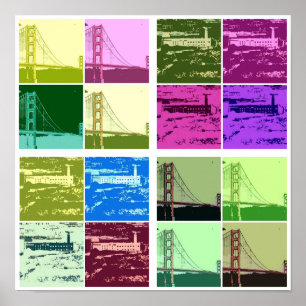 Poster van de Pop van Alcatraz en Golden Gate Brid