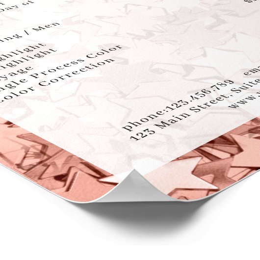 Poster van de prijslijst van de moderne sterren gl (Hoek)