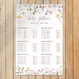 Poster van de prijslijst voor wilde bloemen