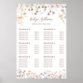 Poster van de prijslijst voor wilde bloemen (Voorkant)