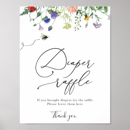 Poster van de Raffle Shower in Wildbloem (Voorkant)