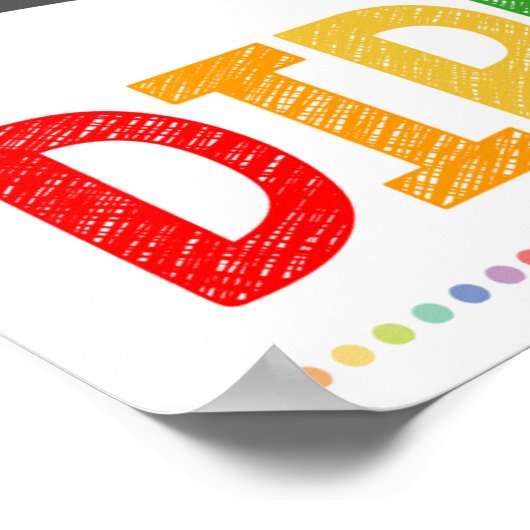 Poster van de Rainbow Classroom met positieve atti (Hoek)