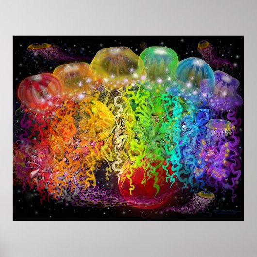 Poster van de Rainbow Jellyfish Party (Voorkant)