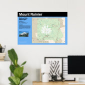 Poster van de Rainier National Park Map (Thuiskantoor)