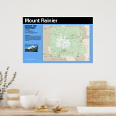 Poster van de Rainier National Park Map (Keuken)