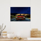 Poster van de Rat Rod Skeleton-driver van Californ (Keuken)