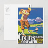 Poster van de Reis van Alpin van het golf het Briefkaart (Voorkant / Achterkant)