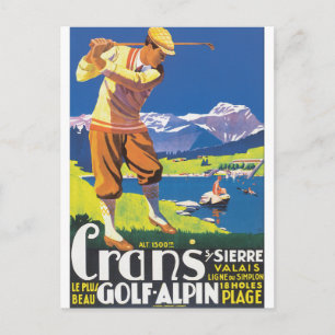 Poster van de Reis van Alpin van het golf het Briefkaart