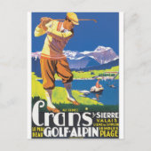 Poster van de Reis van Alpin van het golf het Briefkaart (Voorkant)