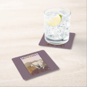 Poster van de Reis van de Geit van MontanaMountain Kartonnen Onderzetters (Insitu)