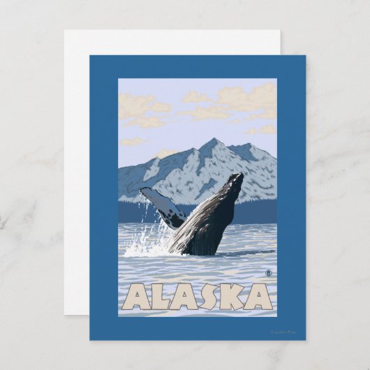 Poster van de Reis van de Walvis van Briefkaart (Voorkant / Achterkant)