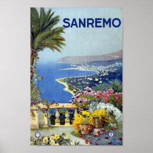Poster van de Reis van Italië Europa van Sanremo