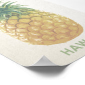 Poster van de retro-ananas van Hawaii (Hoek)