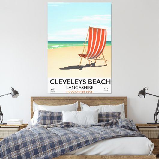 Poster van de riolering van het strand van Clevele Canvas Afdruk (Insitu (Slaapkamer))