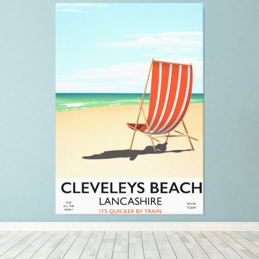 Poster van de riolering van het strand van Clevele Canvas Afdruk (Insitu (Houten vloer))