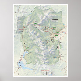 Poster van de Rocky Mountain-kaart (Colorado)