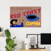 Poster van de Rode Koffieretro (Thuiskantoor)
