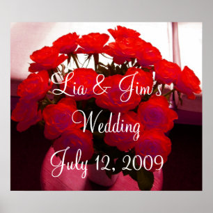 Poster van de rode rozenweddenschap -