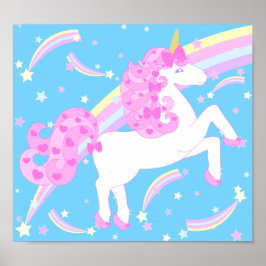 Poster van de roze Girl Unicorn