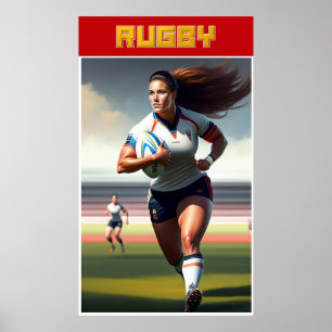 Poster van de Rugby-kunst voor vrouwen