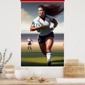 Poster van de Rugby-kunst voor vrouwen (Keuken)