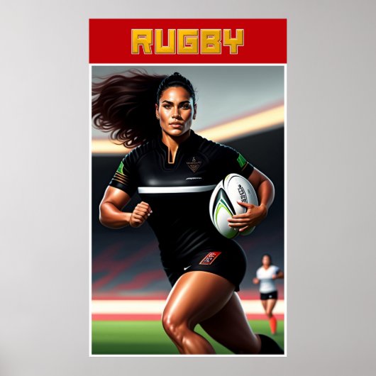 Poster van de Rugby-kunst voor vrouwen (Voorkant)