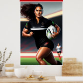 Poster van de Rugby-kunst voor vrouwen (Keuken)