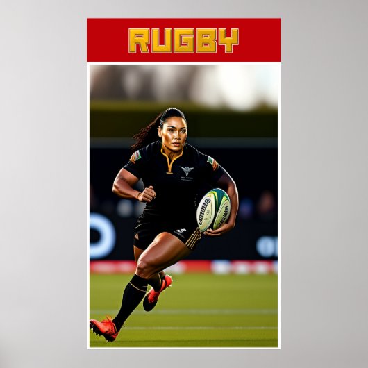 Poster van de Rugby-kunst voor vrouwen (Voorkant)