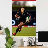 Poster van de Rugby-kunst voor vrouwen (Thuiskantoor)