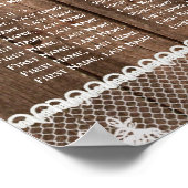Poster van de Rustic Lace en Wood Wedding Seating  (Hoek)